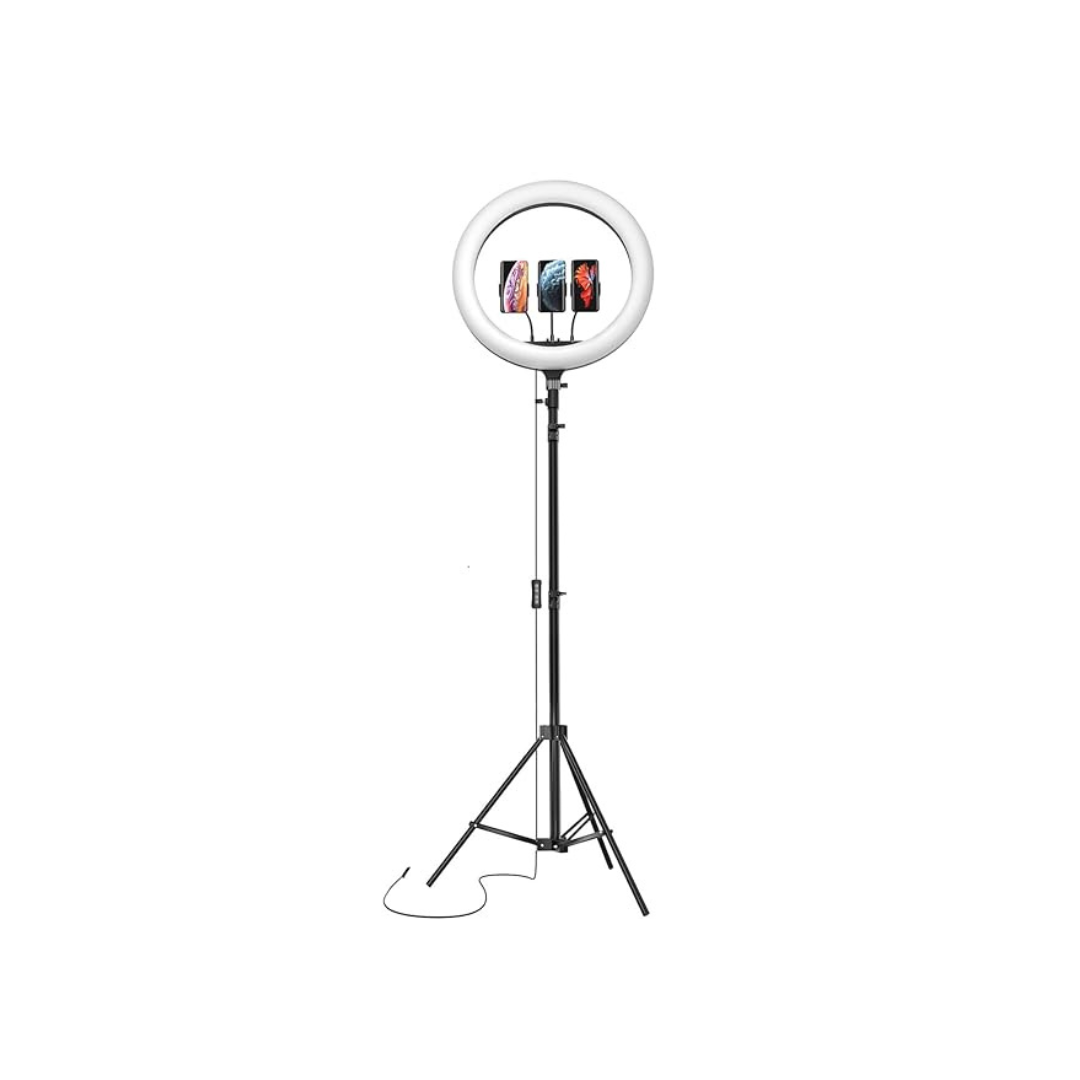 UNBOXED | Amazon Basics LED Ring Light (14-inch) with Tripod Stand & Mini Tripod, and Dual Temperature Modes