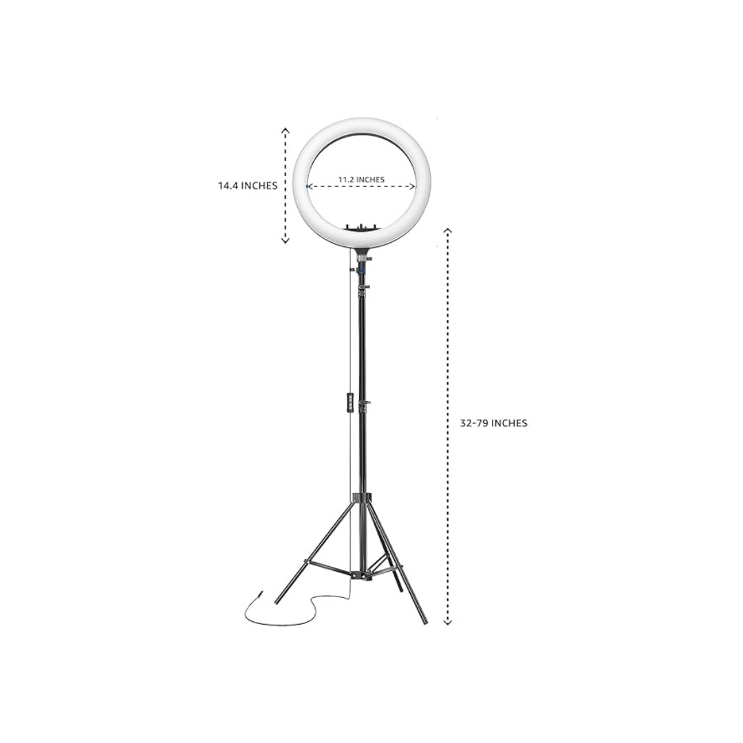 UNBOXED | Amazon Basics LED Ring Light (14-inch) with Tripod Stand & Mini Tripod, and Dual Temperature Modes