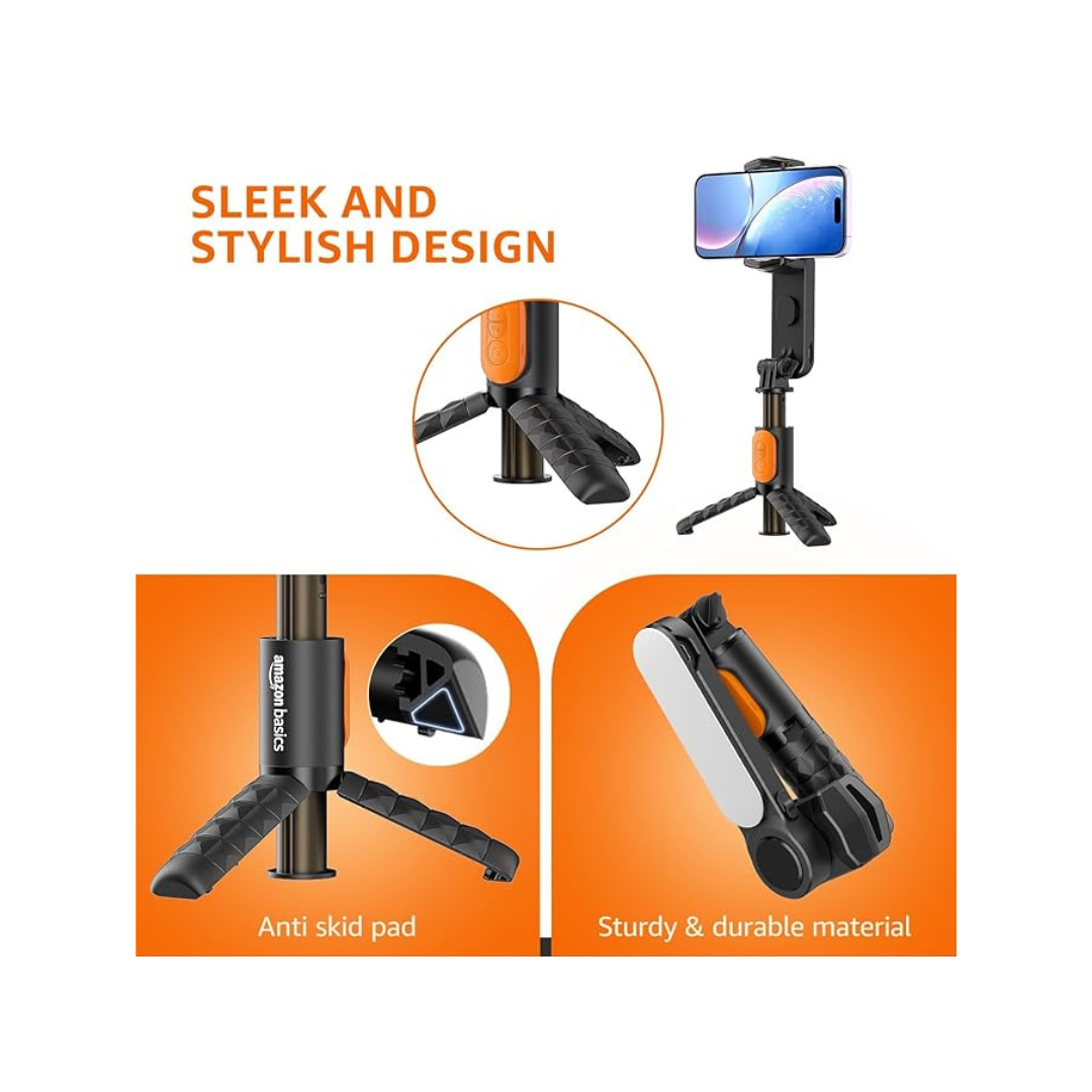 UNBOXED | Amazon Basics Mini Gimbal Anti-Shake 1-Axis STABILIZER Extendable Selfie Stick Tripod