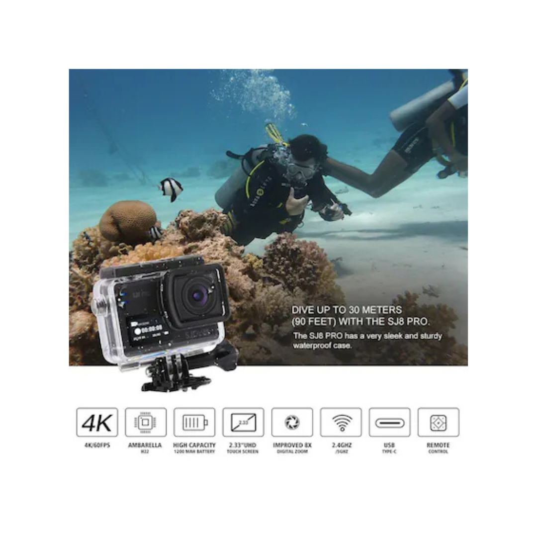 SJCAM SJ8 Pro 12 MP 4K 60fps 2.33" 30M Waterproof IPS Touch Screen Action Camera