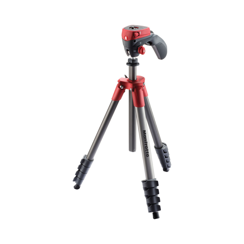 Manfrotto Compact Action Aluminum Tripod (Red)