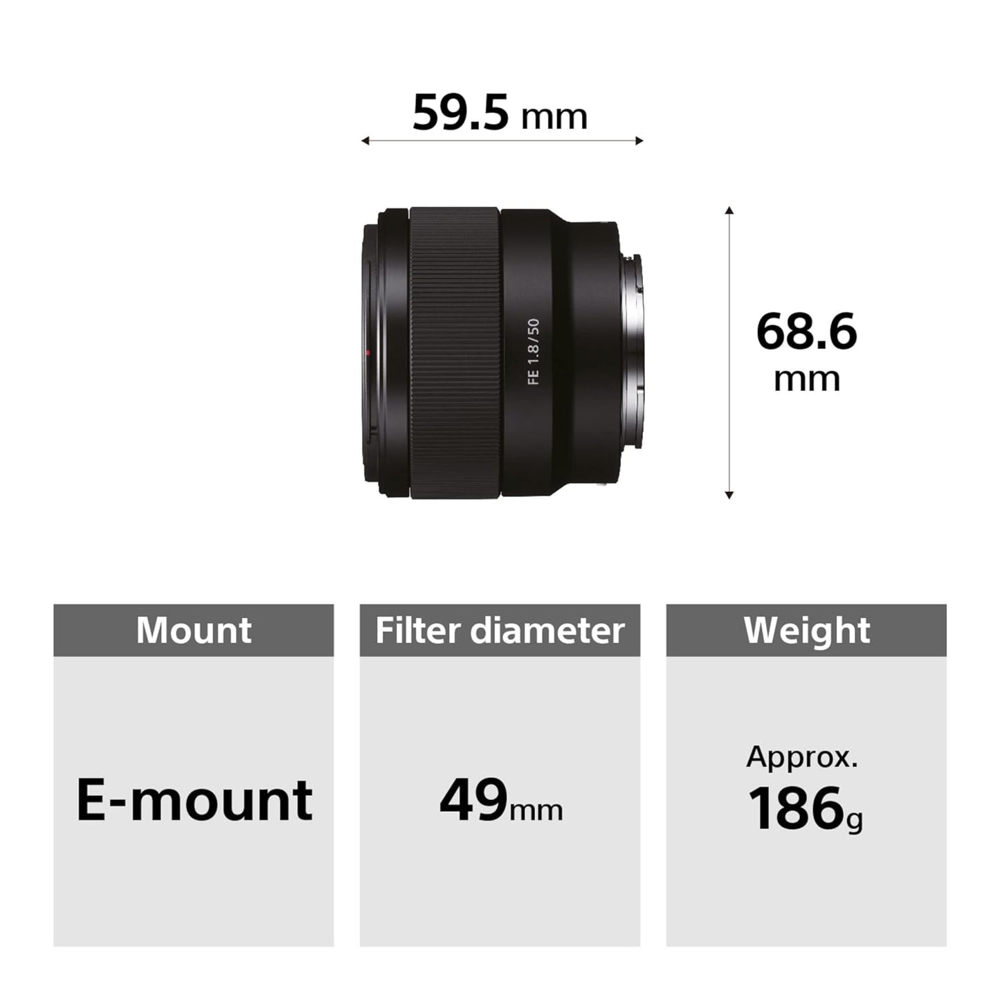 USED | Sony E Mount EF-50mm F1.8 Full-Frame Lens