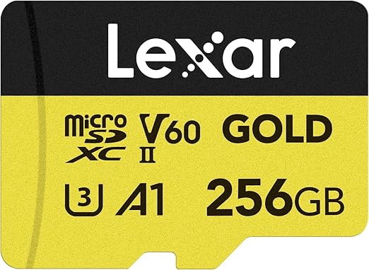 256GB Lexar® GOLD microSDXC™ UHS-IIcards, up to 280MB/s read,180MB/s Write, C10 A1 V60 U3