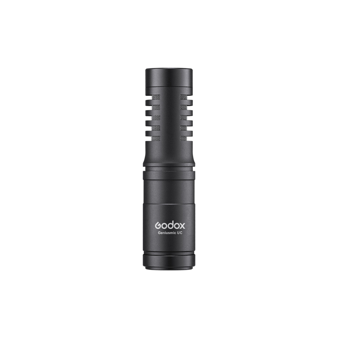 Unboxed Godox Geniusmic UC ultracompact smartphone microphone with USB Type-C connector for plug-and-play mobile recording, vlogging, and interviews