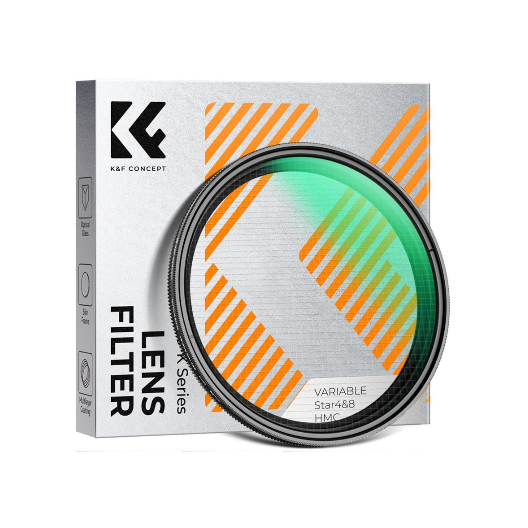 K&F Concept 82mm Variable Star 4-8 Point Filter for creative light effects