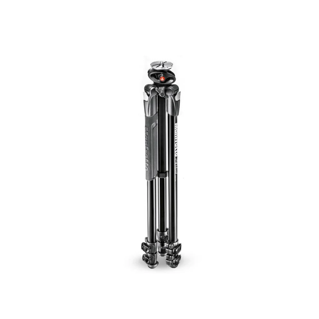 Unboxed Manfrotto MT290DUA3 290 Dual Aluminum Tripod with adjustable leg angles and center column for photography and videography.