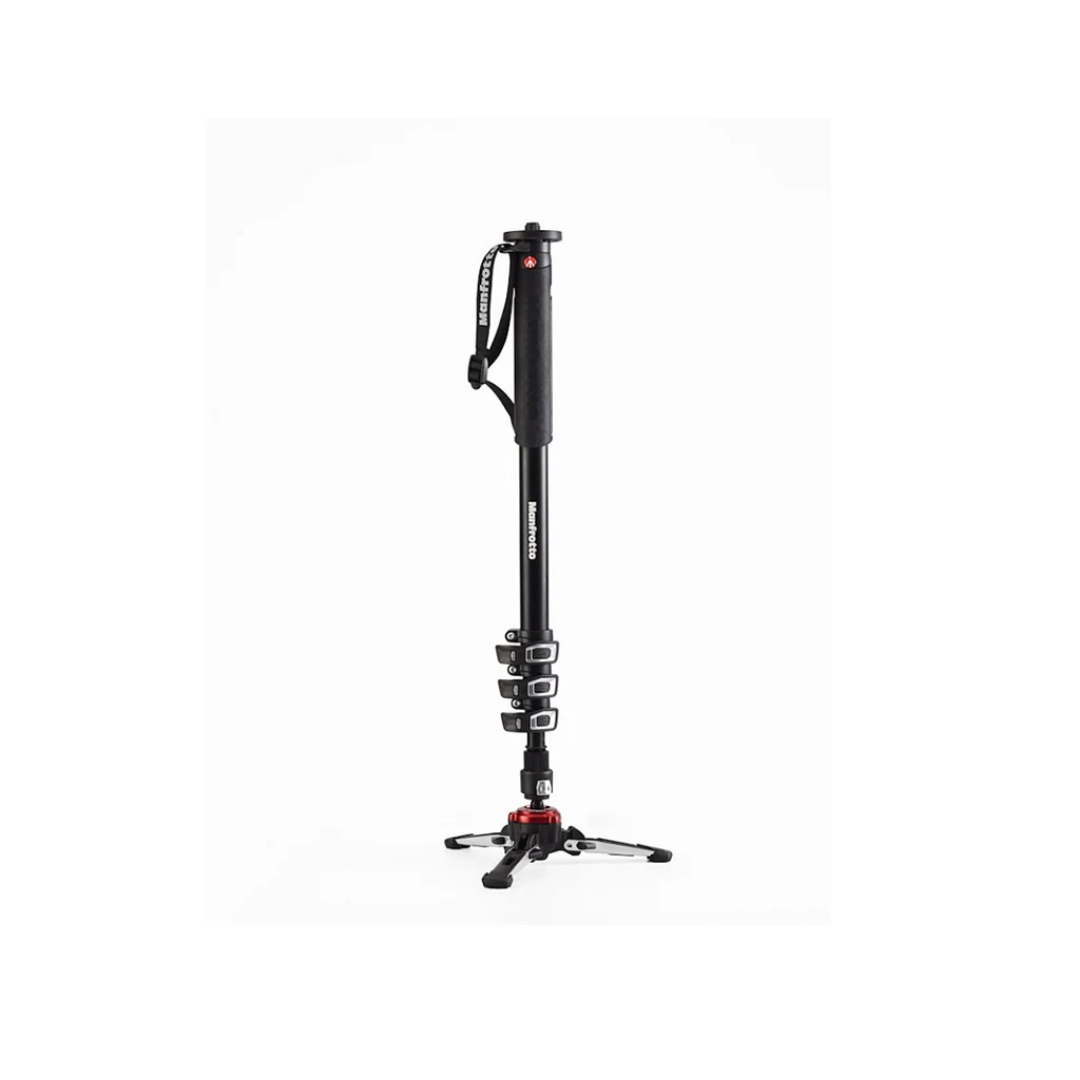 Unboxed Manfrotto MVMXPROA4 XPRO Aluminum 4-Section Video Monopod for professional video shooting and stable camera support.