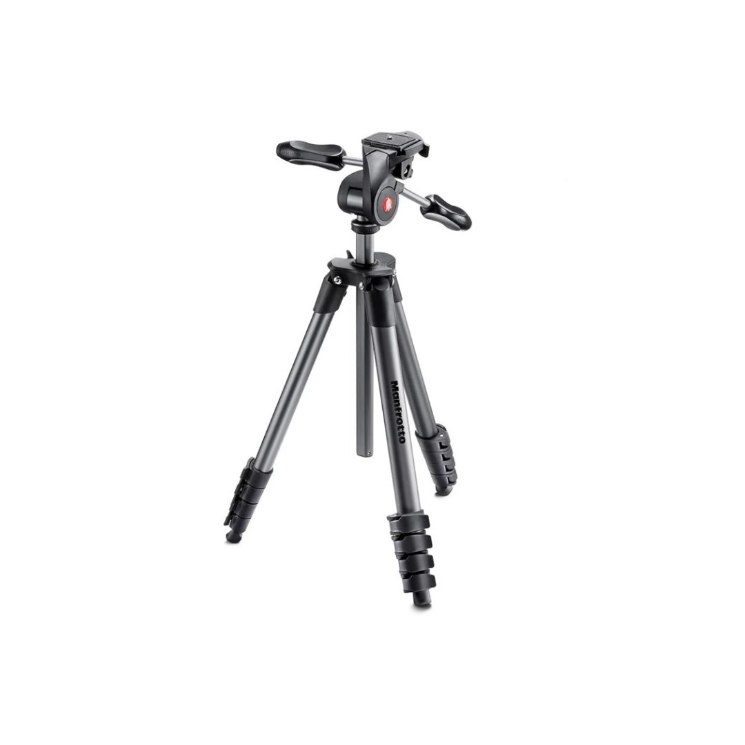 UNBOXED | Manfrotto Compact Advanced 3-Way Head Tripod Black (MKCOMPACTADV-BK)
