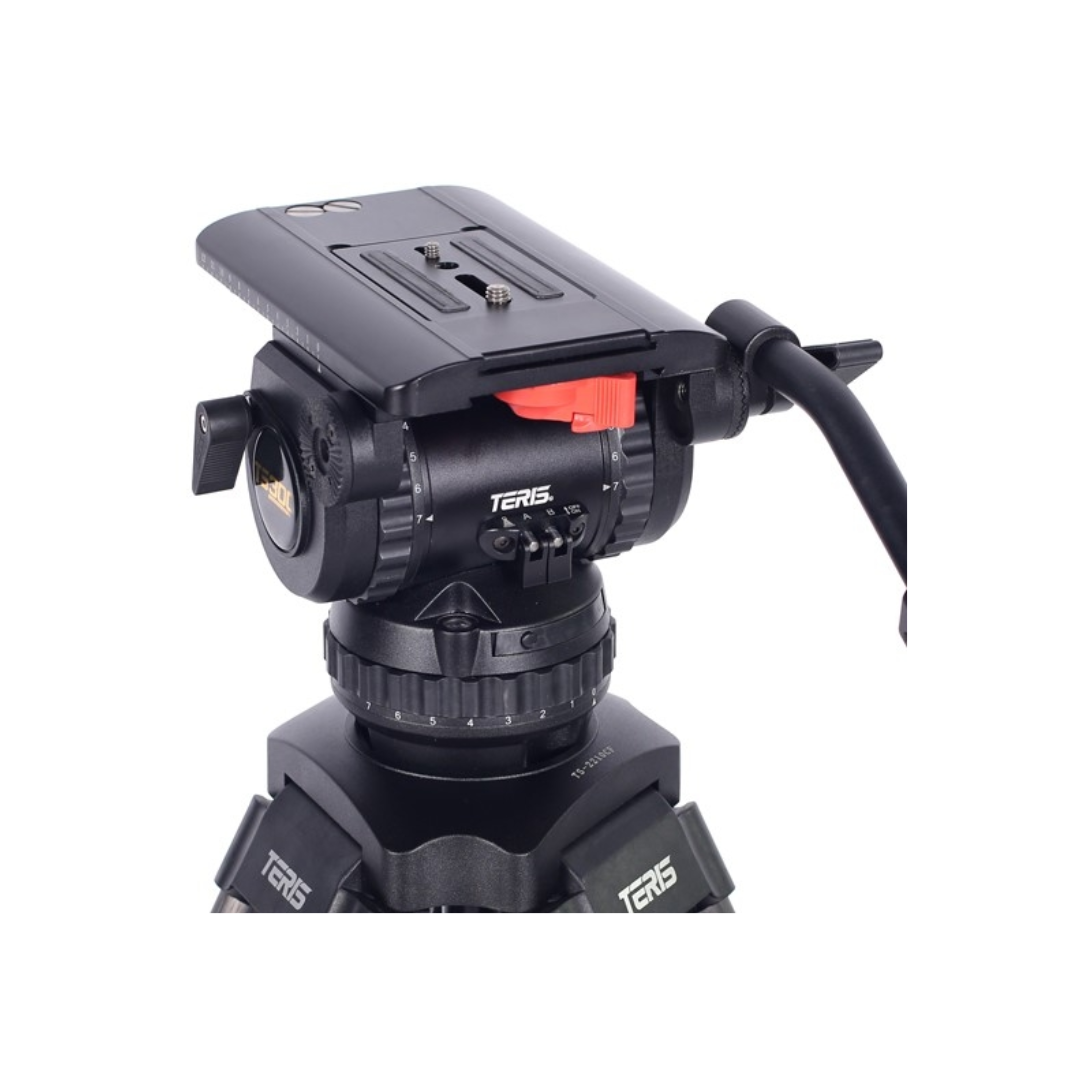 TS300CF carbon fiber fluid head tripod kit for professional video shooting