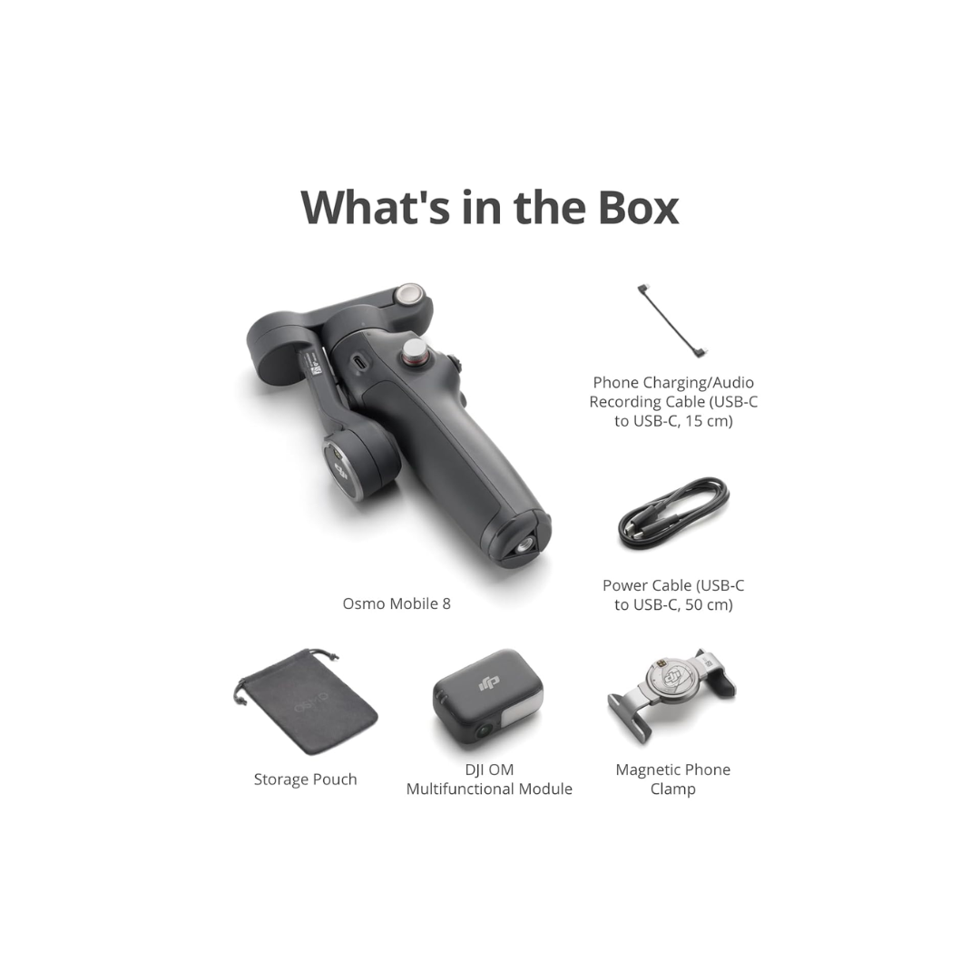 DJI Osmo Mobile 8 3-Axis Smartphone Gimbal Stabilizer for smooth mobile video recording available at Camera Club