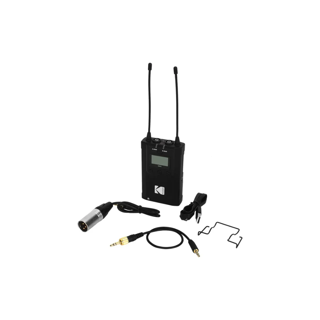 KODAK WM3 Wireless Microphone with Receiver and Lavalier for Clear Audio