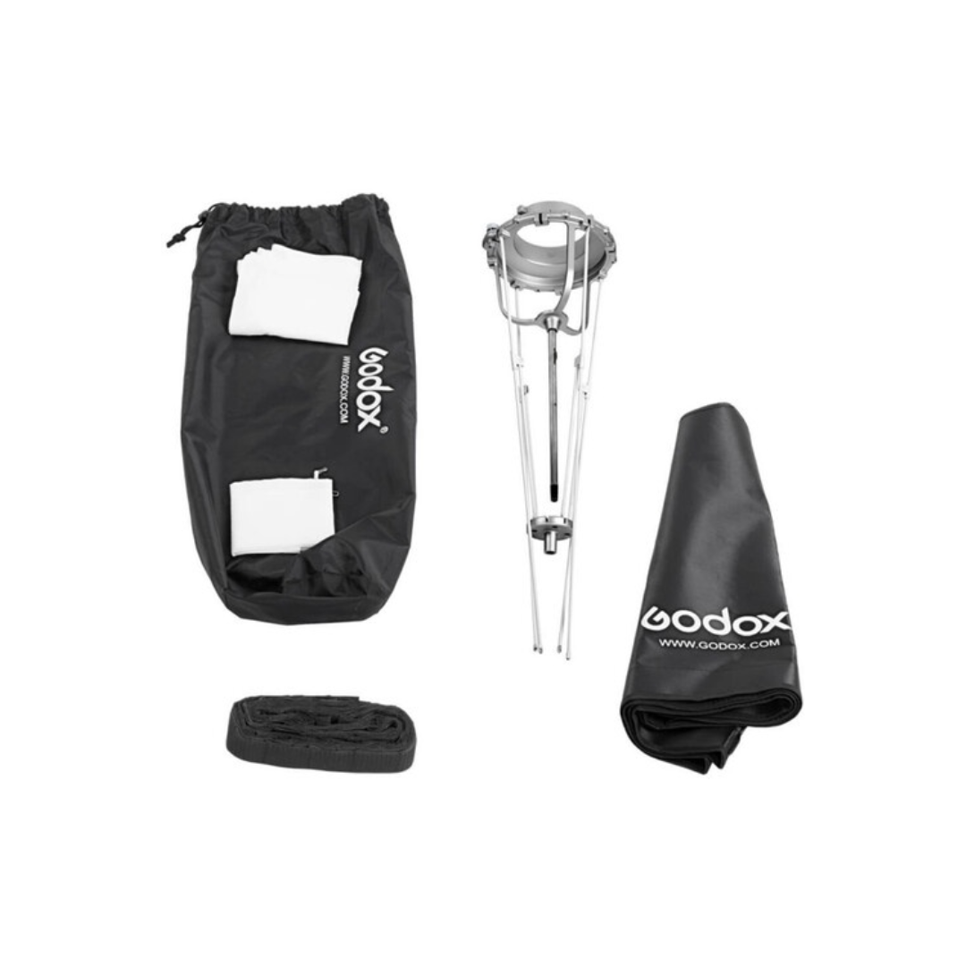 UNBOXED Godox SB-GUE120 Octa Softbox with Bowens speed ring and honeycomb grid for studio flash lighting setup at Camera Club.