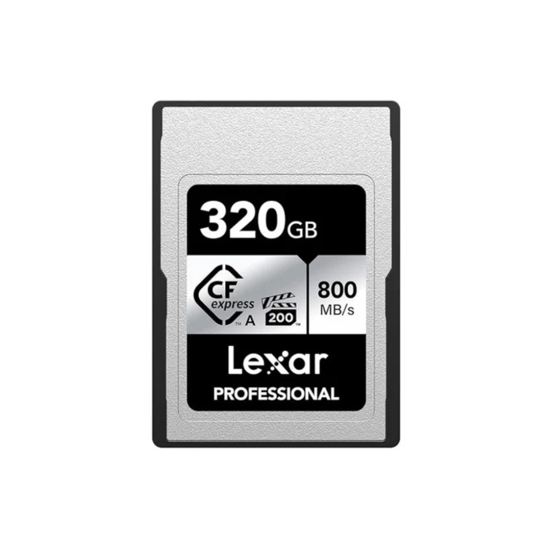 320GB Lexar® Professional CFexpress™ Type A card Silver Serie, up to 800MB/s read 700MB/s write. VPG 200
