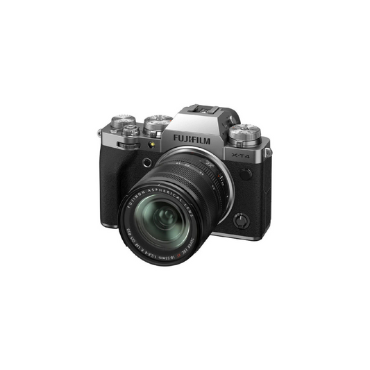 Fujifilm X-T4 Mirrorless Digital Camera with 18-55mm Lens in Black – Front View
