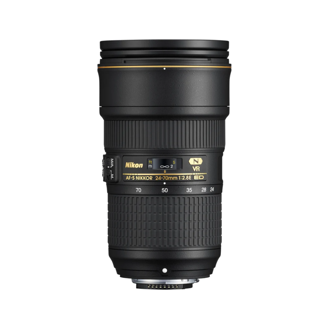 Used Nikon AF-S NIKKOR 24-70mm f/2.8E ED VR standard zoom lens for Nikon DSLR cameras