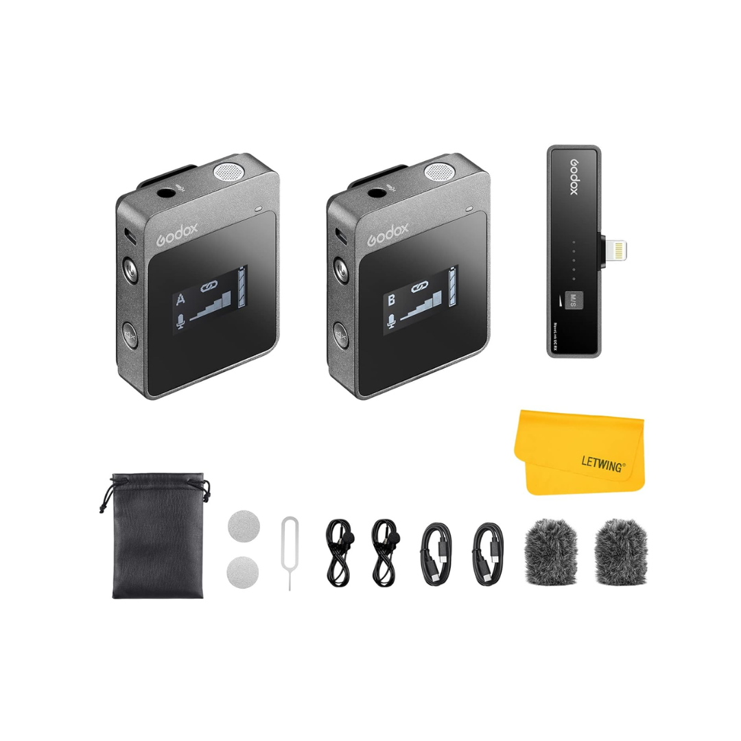 Godox LT2 wireless microphone system for clear audio recording and video shooting