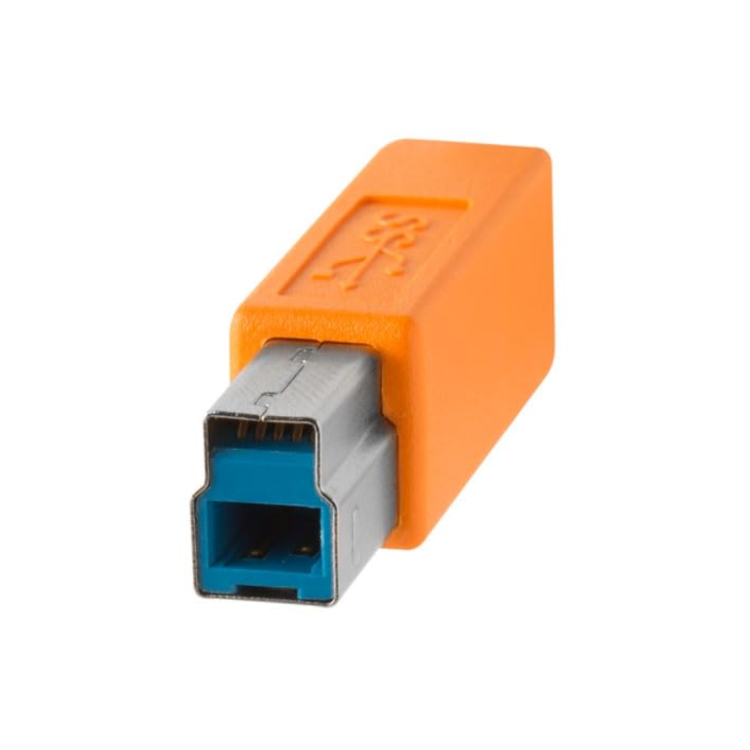 TetherPro USB 3.0 to USB Male B 15ft orange tethering cable for cameras