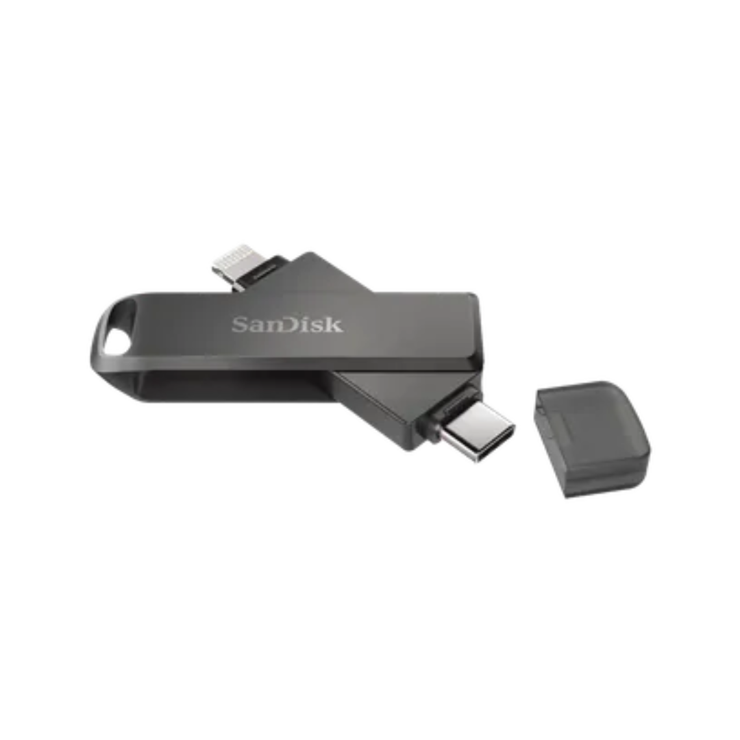 SanDisk iXpand Luxe metal flash drive with Lightning and USB Type-C connectors for iPhone iPad storage backup