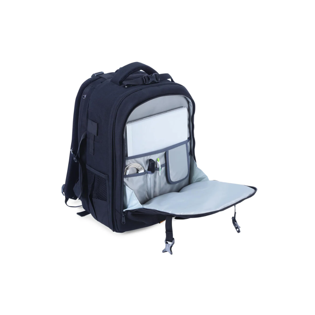 Photron Pro Runner 320 AW II camera backpack featuring spacious compartments, weather-resistant build, and organized storage for DSLR gear and accessories.