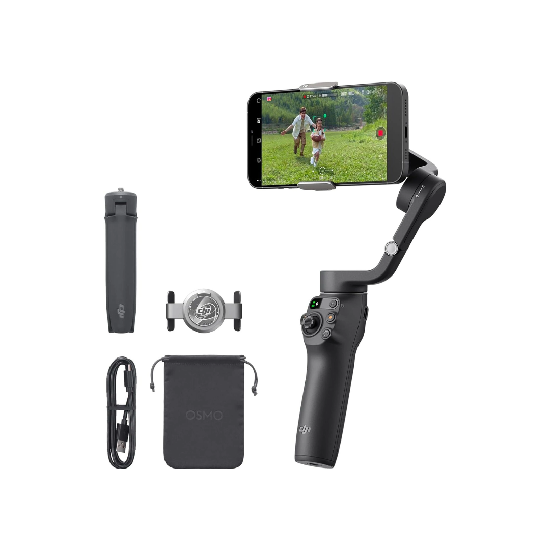 Used DJI Osmo Mobile 6 smartphone gimbal stabilizer for smooth video recording