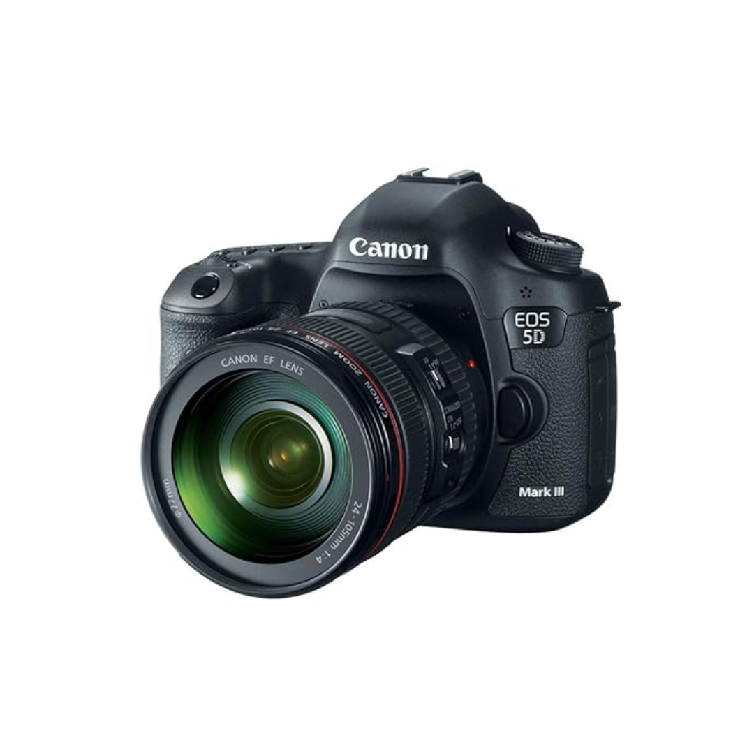 Used Canon 5D Mark III DSLR camera with 24-105mm f/4 zoom lens in excellent condition at Camera Club