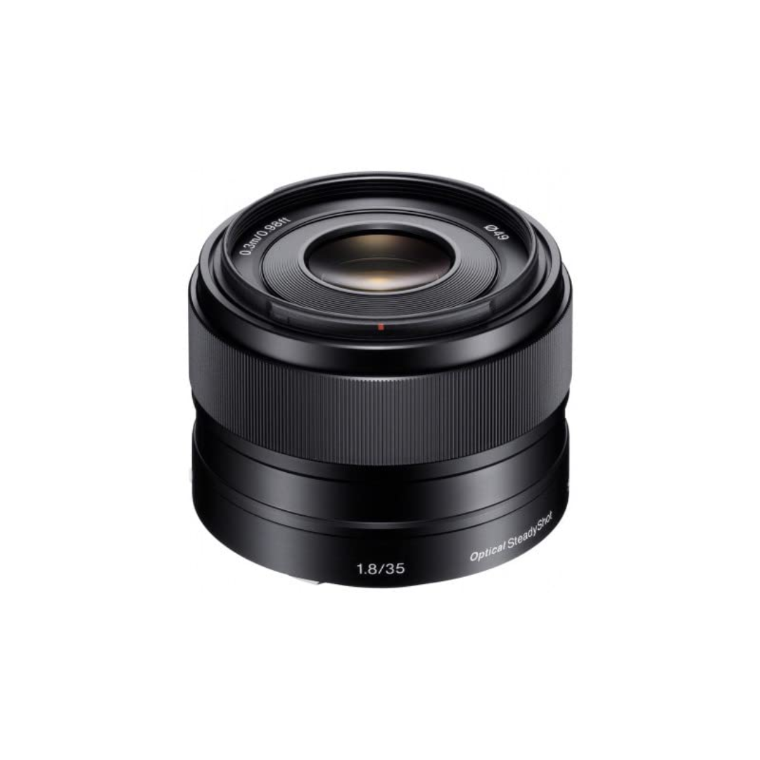 Unboxed Sony E 35mm F1.8 OSS APS-C prime lens SEL35F18 for Sony E-mount cameras.