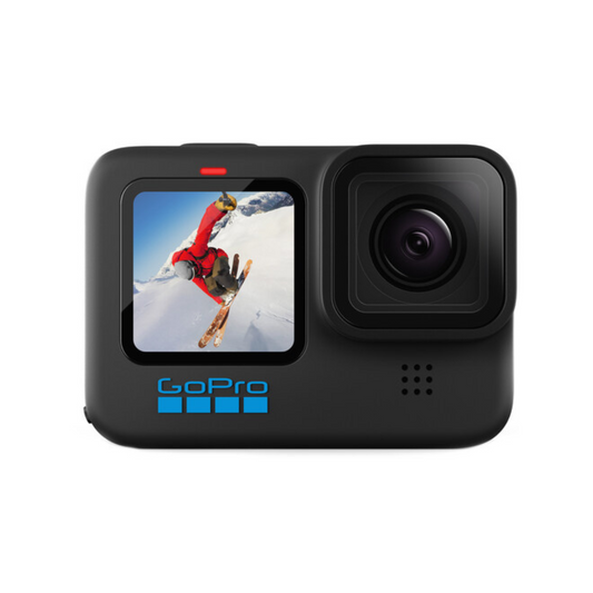 GoPro Hero 10 Black action camera with front screen and rugged design