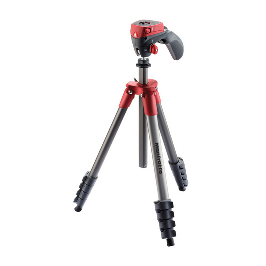 Manfrotto Compact Action Aluminum Tripod (Red)