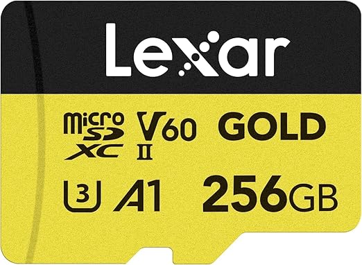 256GB Lexar® GOLD microSDXC™ UHS-IIcards, up to 280MB/s read，180MB/s Write, C10 A1 V60 U3