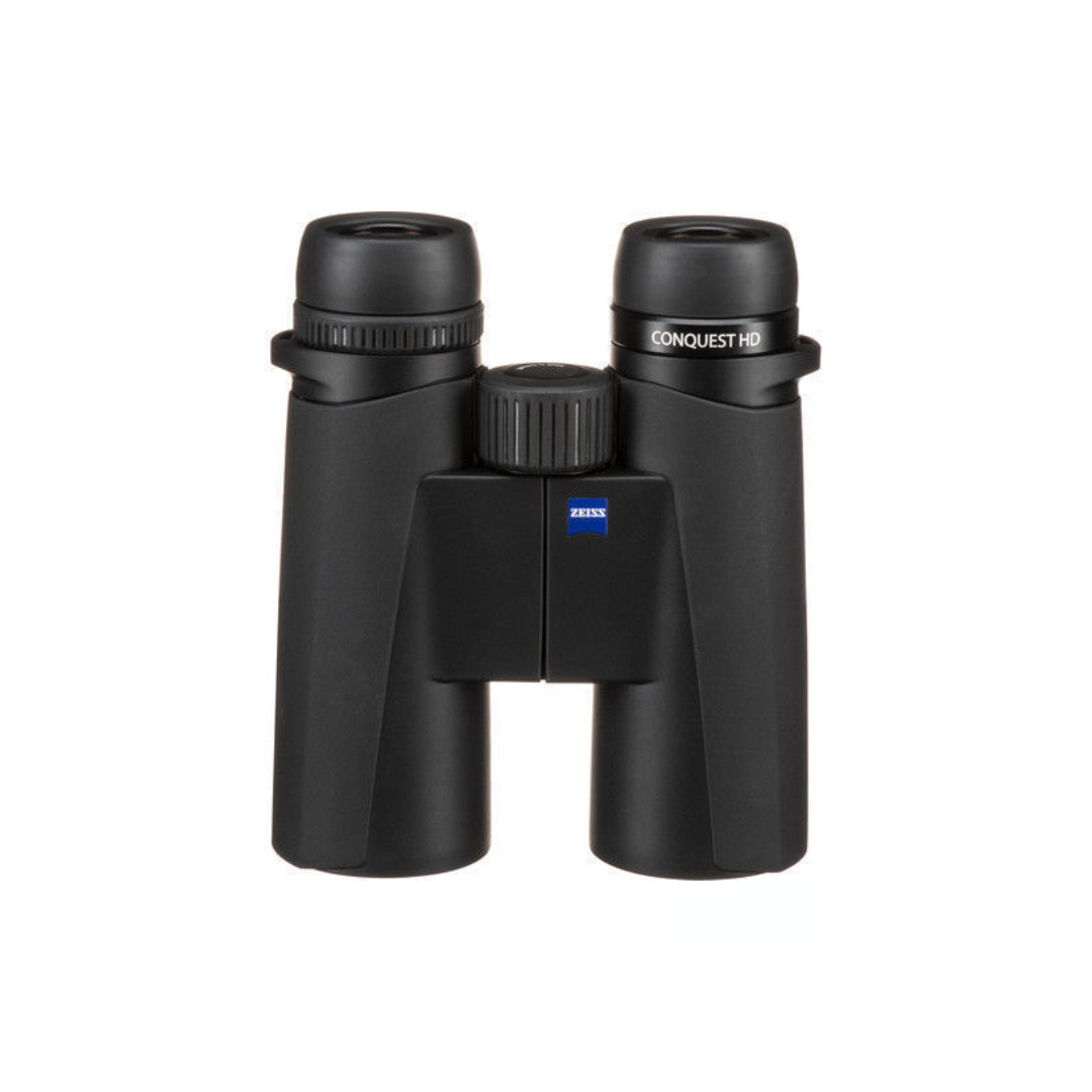 Unboxed ZEISS Conquest HD 8x42 binoculars with premium HD optics for birdwatching, wildlife observation, hunting, travel, and outdoor adventures, available at Camera Club.