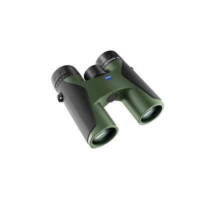 Demo ZEISS Terra ED 8x42 Binoculars in Black/Green with ED glass for bright, sharp viewing, ideal for birdwatching, wildlife observation, travel, and outdoor adventures.