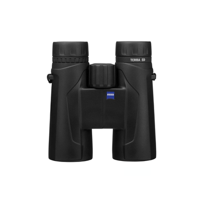 Demo ZEISS Terra ED 8x42 Binoculars in Black/Black with ED glass optics for bright, sharp viewing. Available at Camera Club.
