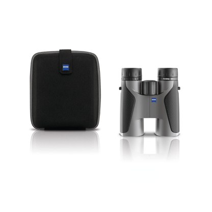 Demo ZEISS Terra ED 8x42 Binoculars in Black/Grey with ED glass for bright, sharp viewing. Available at Camera Club.