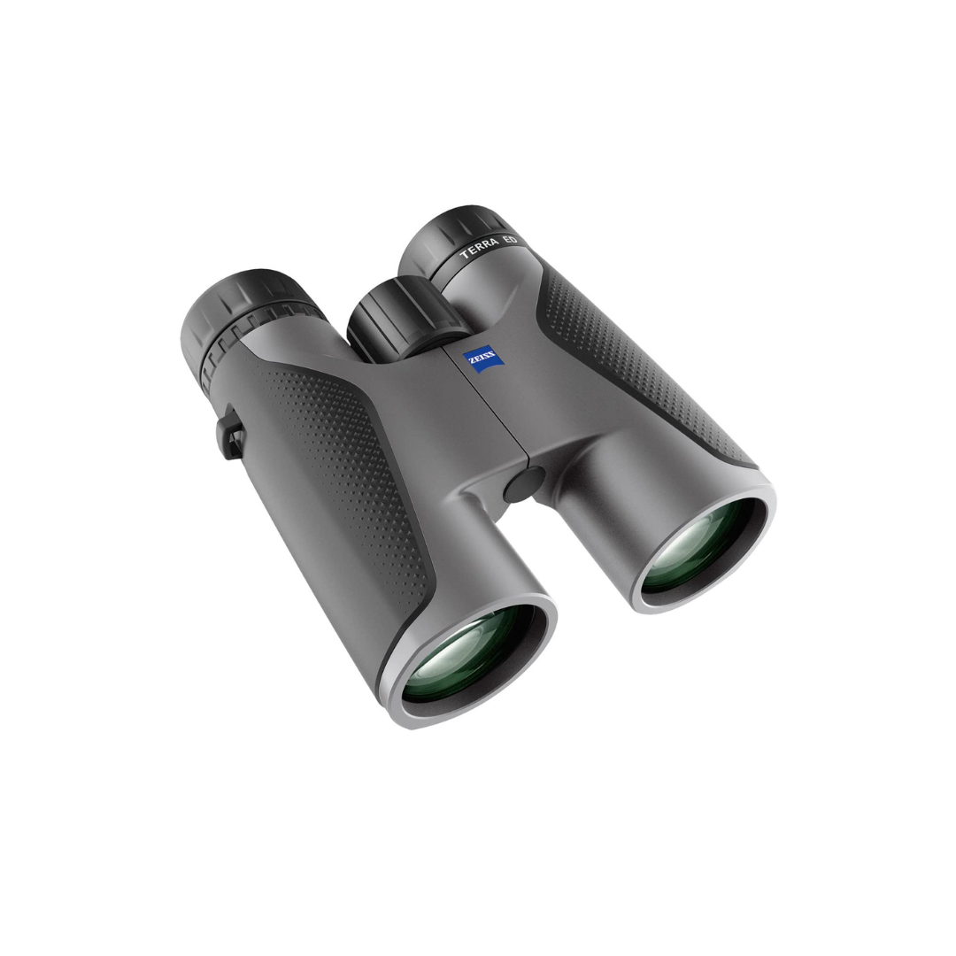 Demo ZEISS Terra ED 10x42 Binoculars in Black/Grey with premium ED optics, 10x magnification, and rugged waterproof design, available at Camera Club.