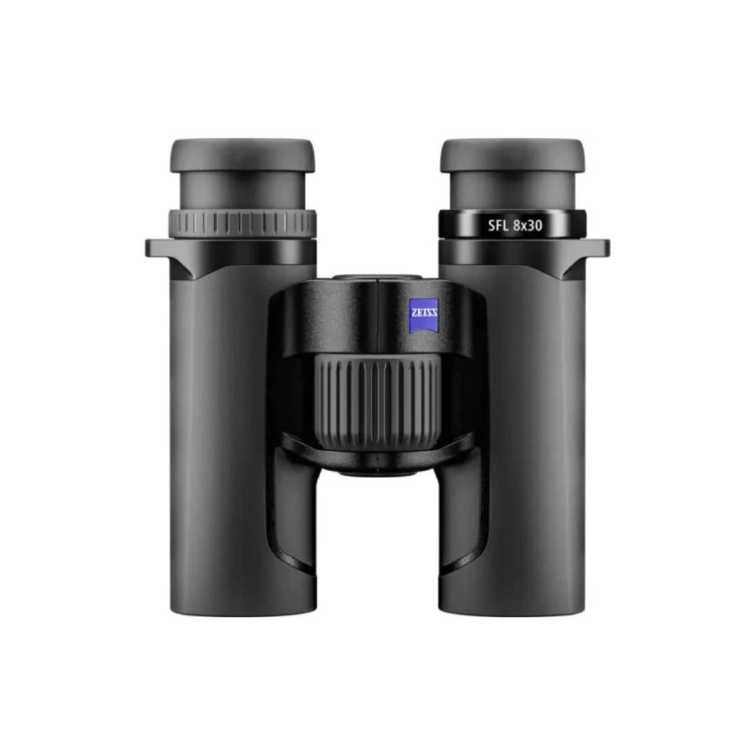 Demo ZEISS SFL 8x30 Binoculars featuring lightweight design, premium optics, and 8x magnification for birdwatching, wildlife observation, travel, and outdoor adventures.