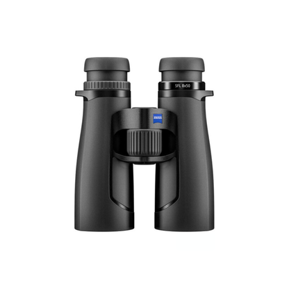 ZEISS SFL 8x50 binocular demo unit featuring lightweight design, 8x magnification, premium optics, and bright viewing for birdwatching, wildlife observation, and outdoor adventures.
