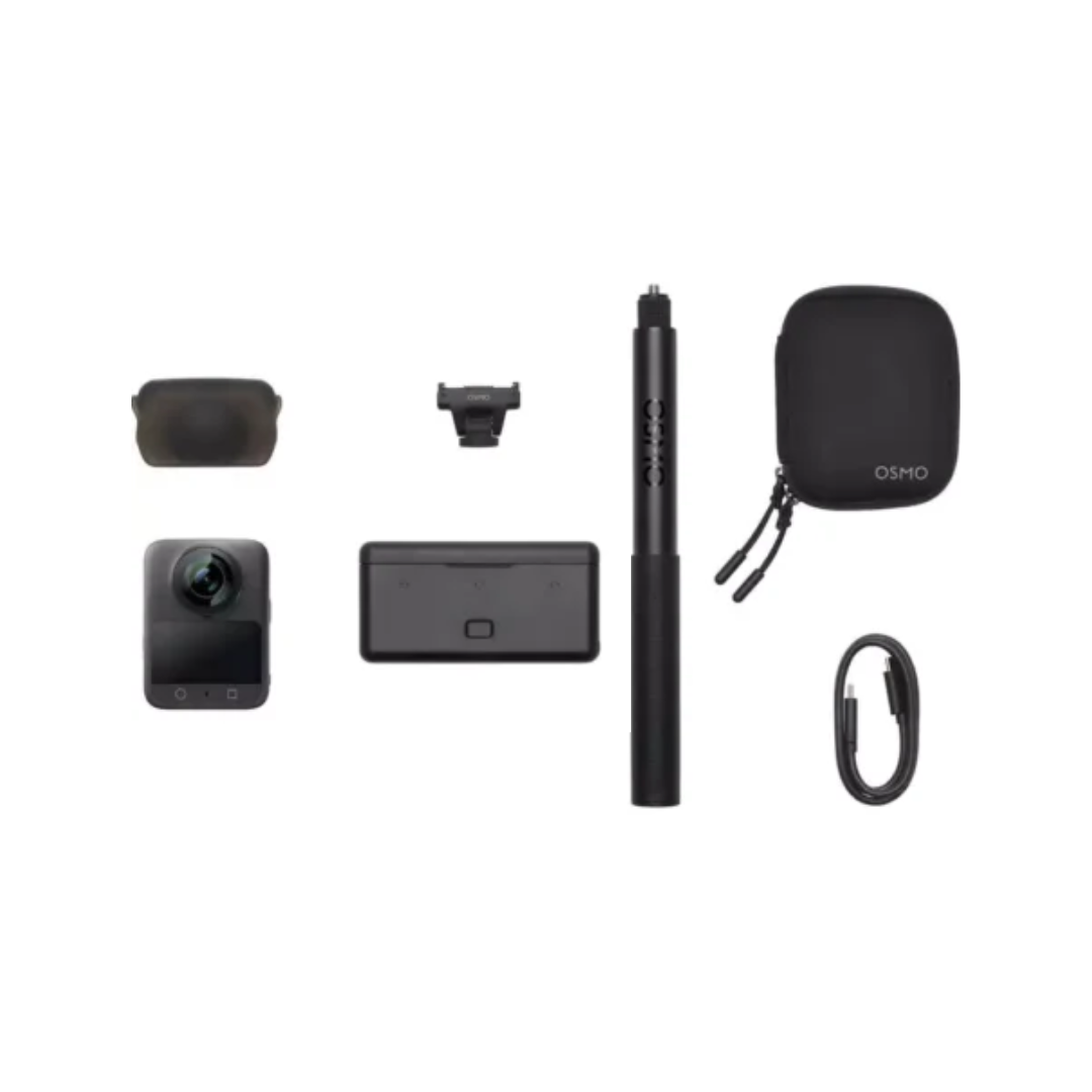 DJI OSMO 360 Adventure Camera capturing 360-degree action shots