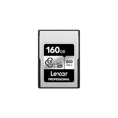 160GB Lexar® Professional CFexpress™ Type A card Silver Serie, up to 800MB/s read 700MB/s write. VPG 200