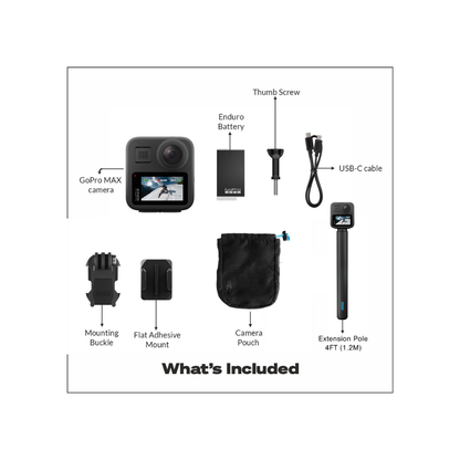 GoPro MAX 360° sports and action camera special bundle, unboxed, available at Camera Club