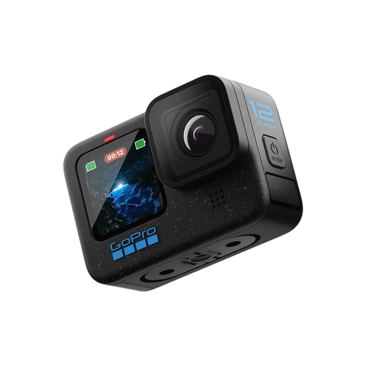 Unboxed GoPro HERO12 Black 5.3K action camera with dual screens and HyperSmooth 6.0 stabilization.
