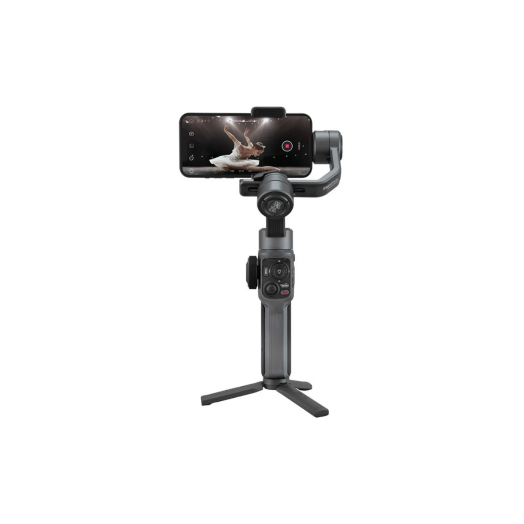 UNBOXED Zhiyun Smooth-5 smartphone gimbal stabilizer for mobile filmmaking and smooth video recording at Camera Club.