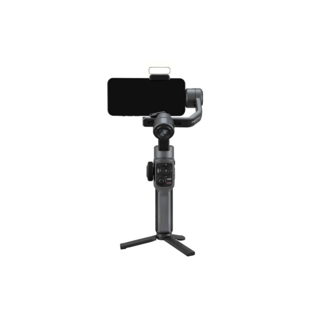 UNBOXED Zhiyun Smooth-5 smartphone gimbal stabilizer for mobile filmmaking and smooth video recording at Camera Club.