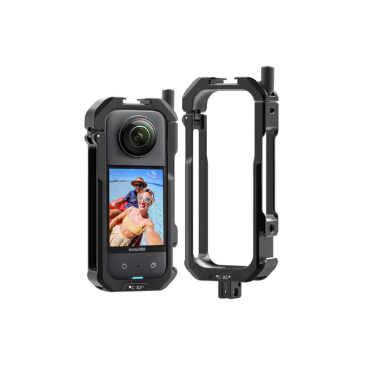 Ulanzi protective cage mounted on Insta360 ONE X3 action camera