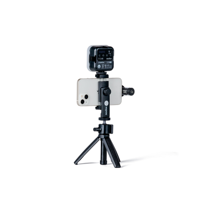 Unboxed Godox VK3-LT vlogging kit showing microphone, light and accessories for content creation