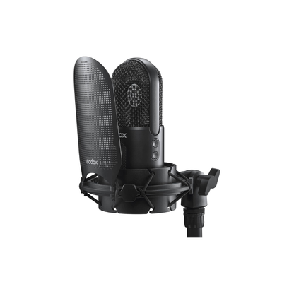 Godox UMic10 wired microphone unboxed with clip and cable for camera use