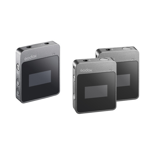 Godox MoveLink M2 wireless microphone unboxed kit for camera audio recording, ideal for vlogging and filmmaking