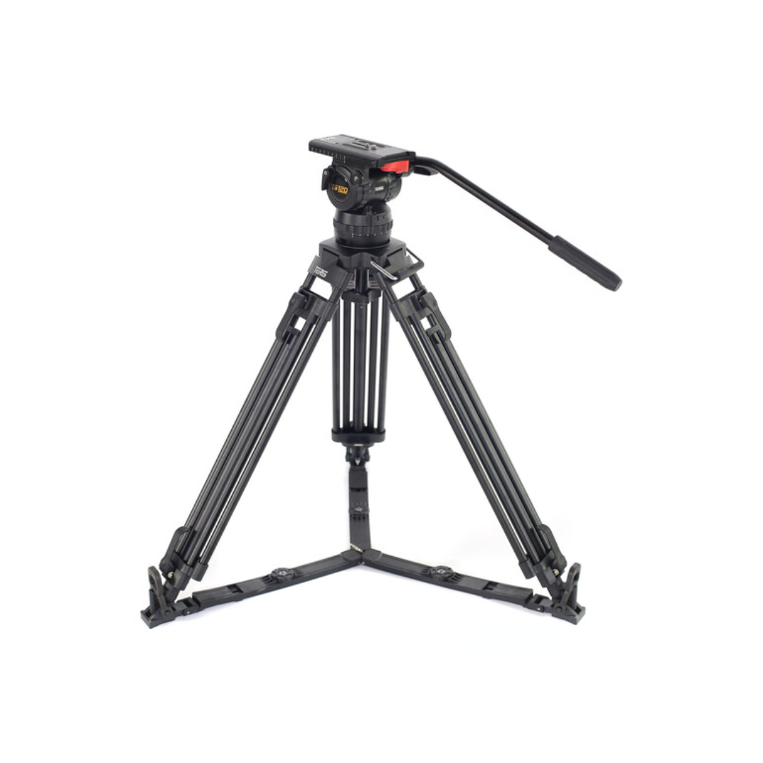 TS120AL/CF aluminum and carbon fiber tripod kit with fluid head for professional video shooting