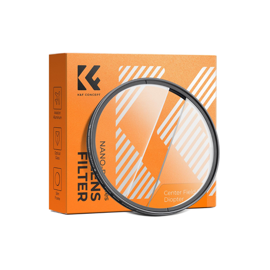K&F Centerfield 82MM Split Diopter Filter attached to camera lens