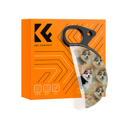 K&F Concept 79MM handheld semicircle prism filter used to create artistic light refraction and creative in-camera photography effects
