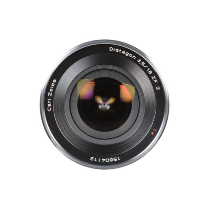 Used ZEISS Distagon T* 18mm f/3.5 ZF.2 ultra-wide prime lens for Nikon F mount available at Camera Club.